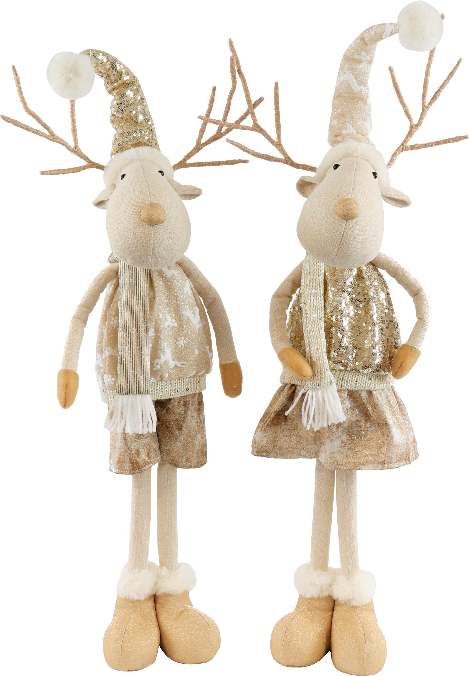 1086 ELK COUPLE GOLDEN DUST  S/2