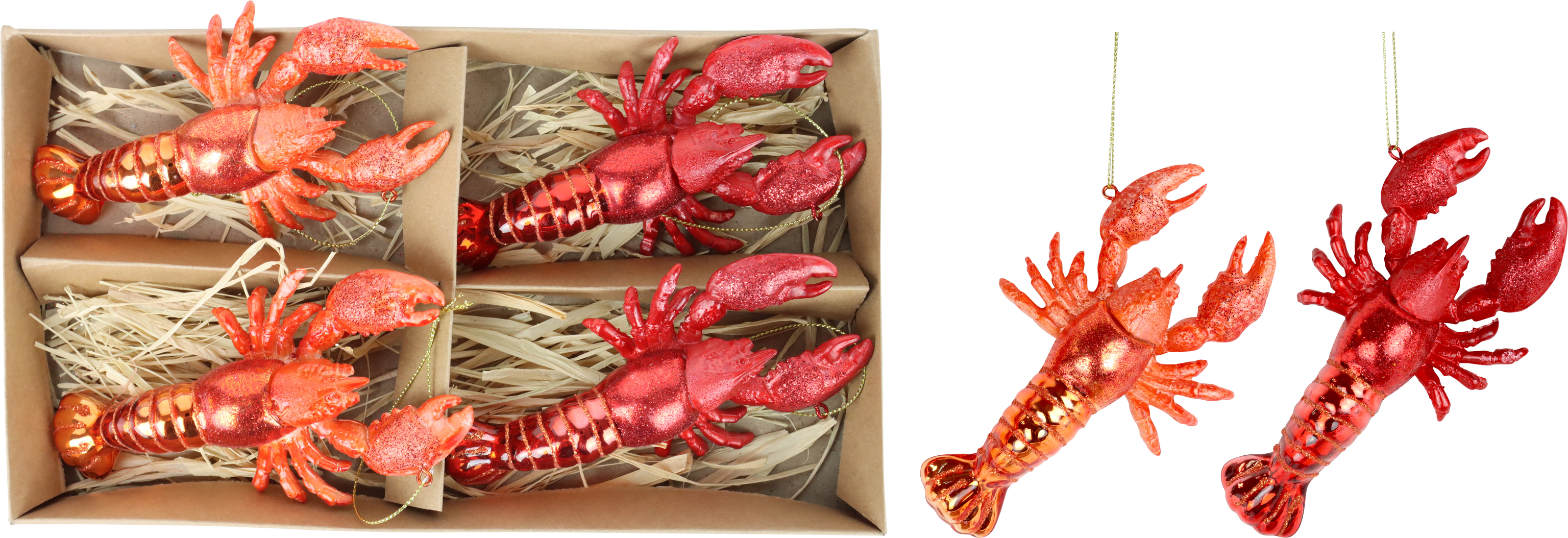1149 GIOIELLI VETRO LOBSTER  4PZ