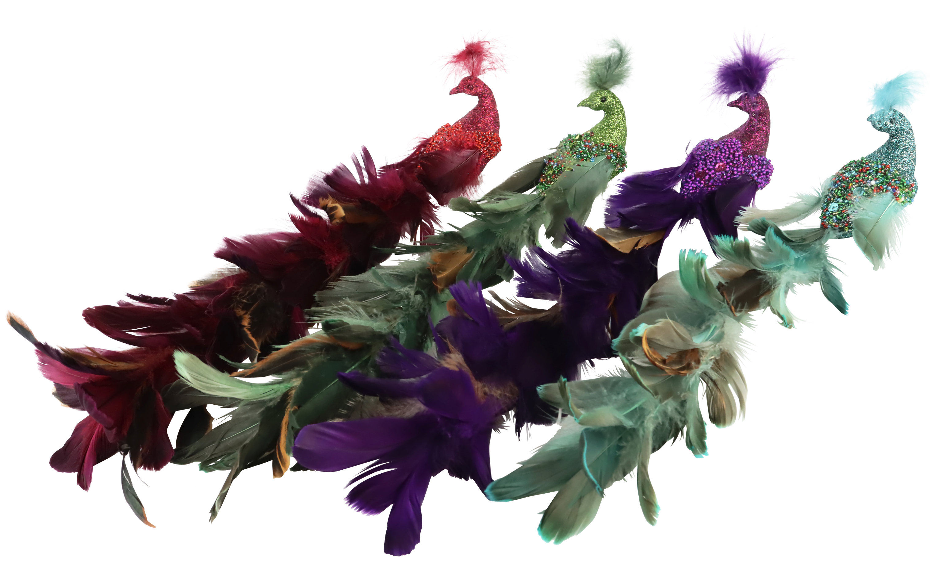 1696 PINZAS DECORATIVAS PEACOCK  S/4