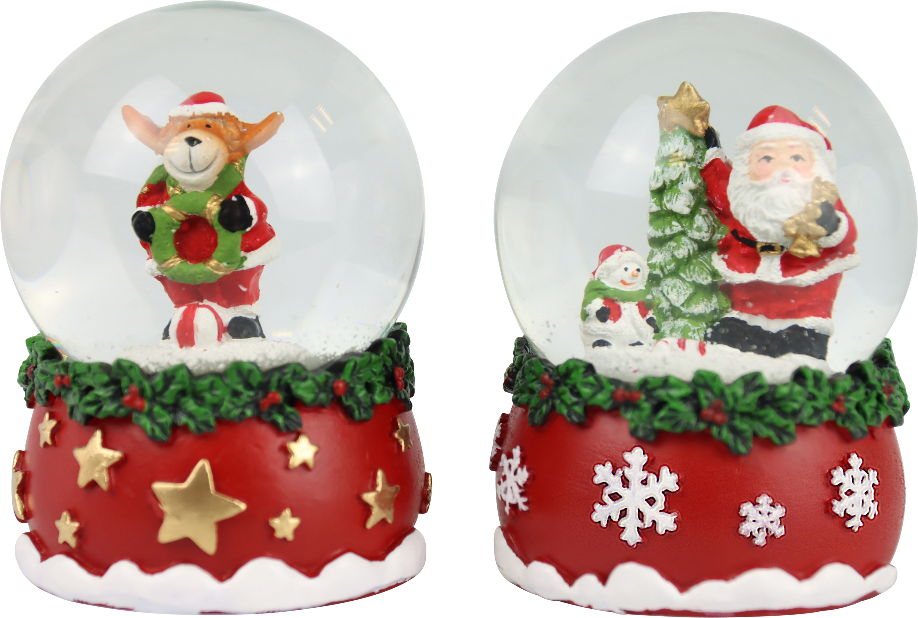 1833 SNOW GLOBES SANTA'S SWIRL  S/2