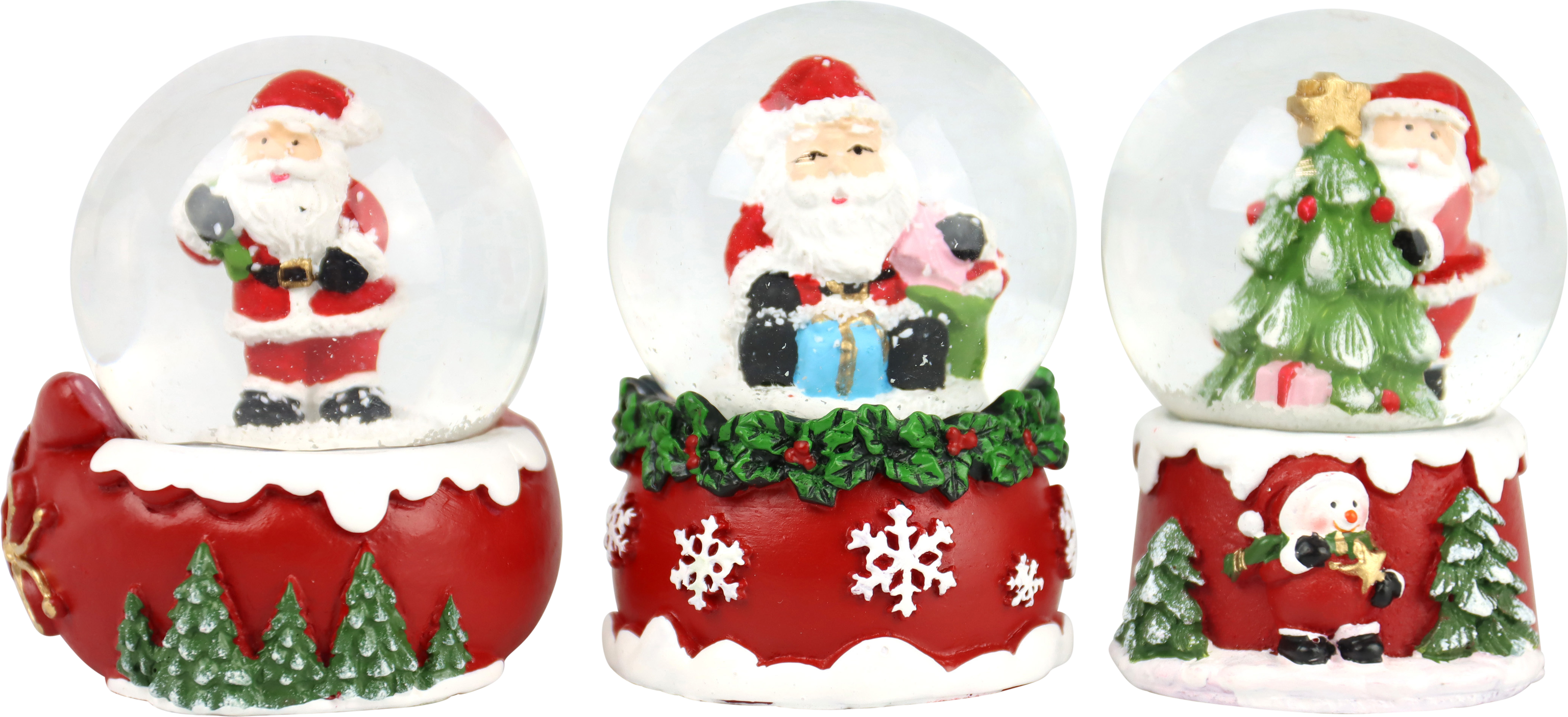 1841 SNOW GLOBES SANTAS SWIRL  S/3