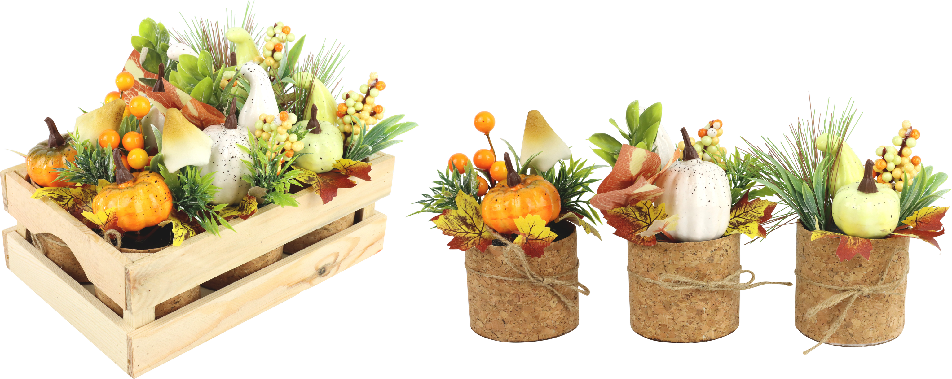 1861 BOUQUETS IN KISTE PUMPKINS  S/6