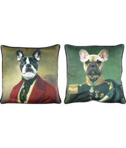 3076 CUSHION COVER KING OF DOGS   S/2