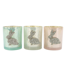 3369 CANDLE HOLDER RABBITS  S/3