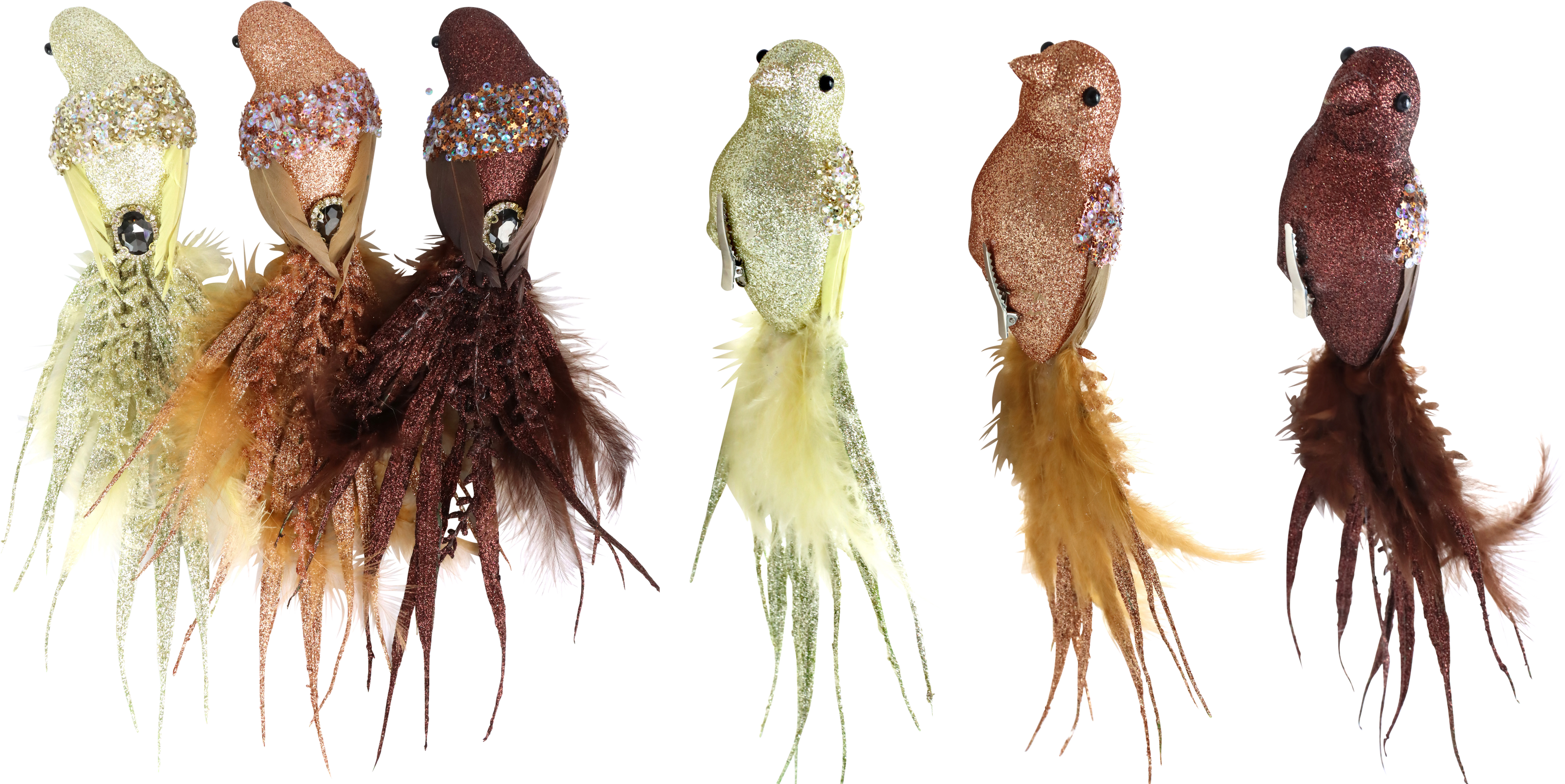 3761 PÁJAROS ORNAMEN SPARKLE WINGS  S/3