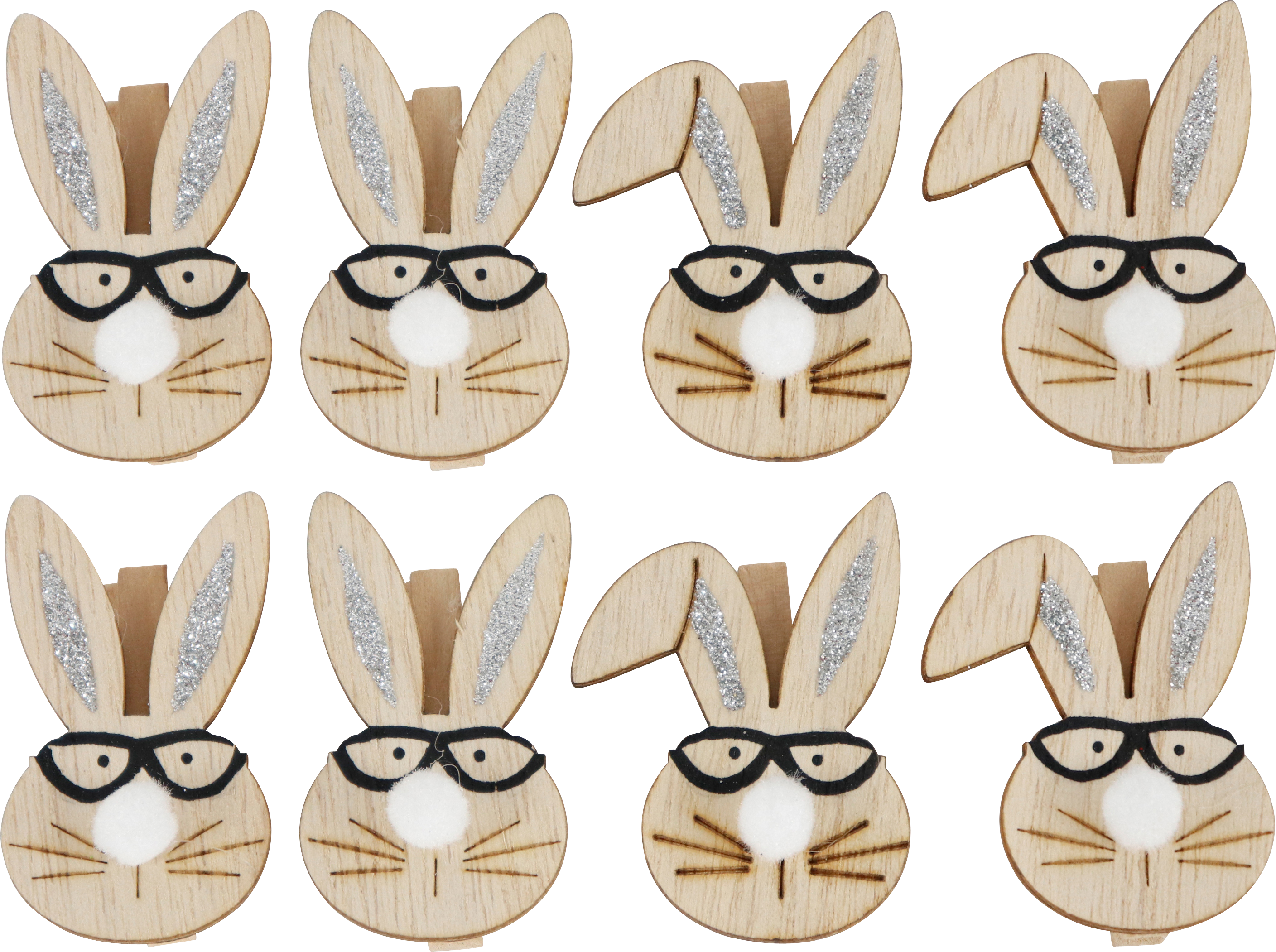 4828 RABBIT CLIPS FUNNY RABBITS  S/8
