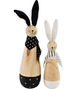 4965 WOODEN RABBITS CHESS  S/2