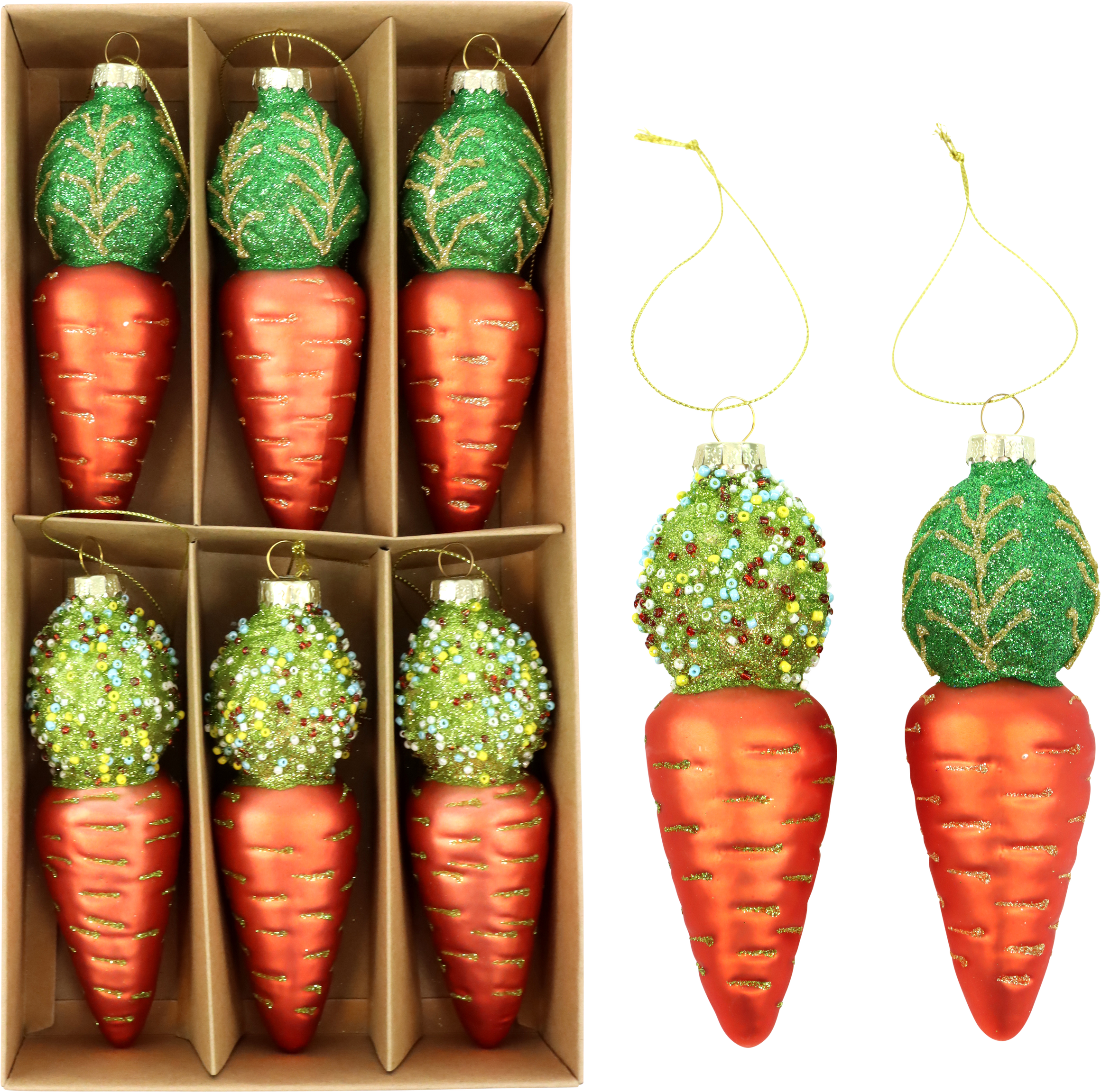 4977 GLASSHANGERS CUTE CARROTTS  S/6