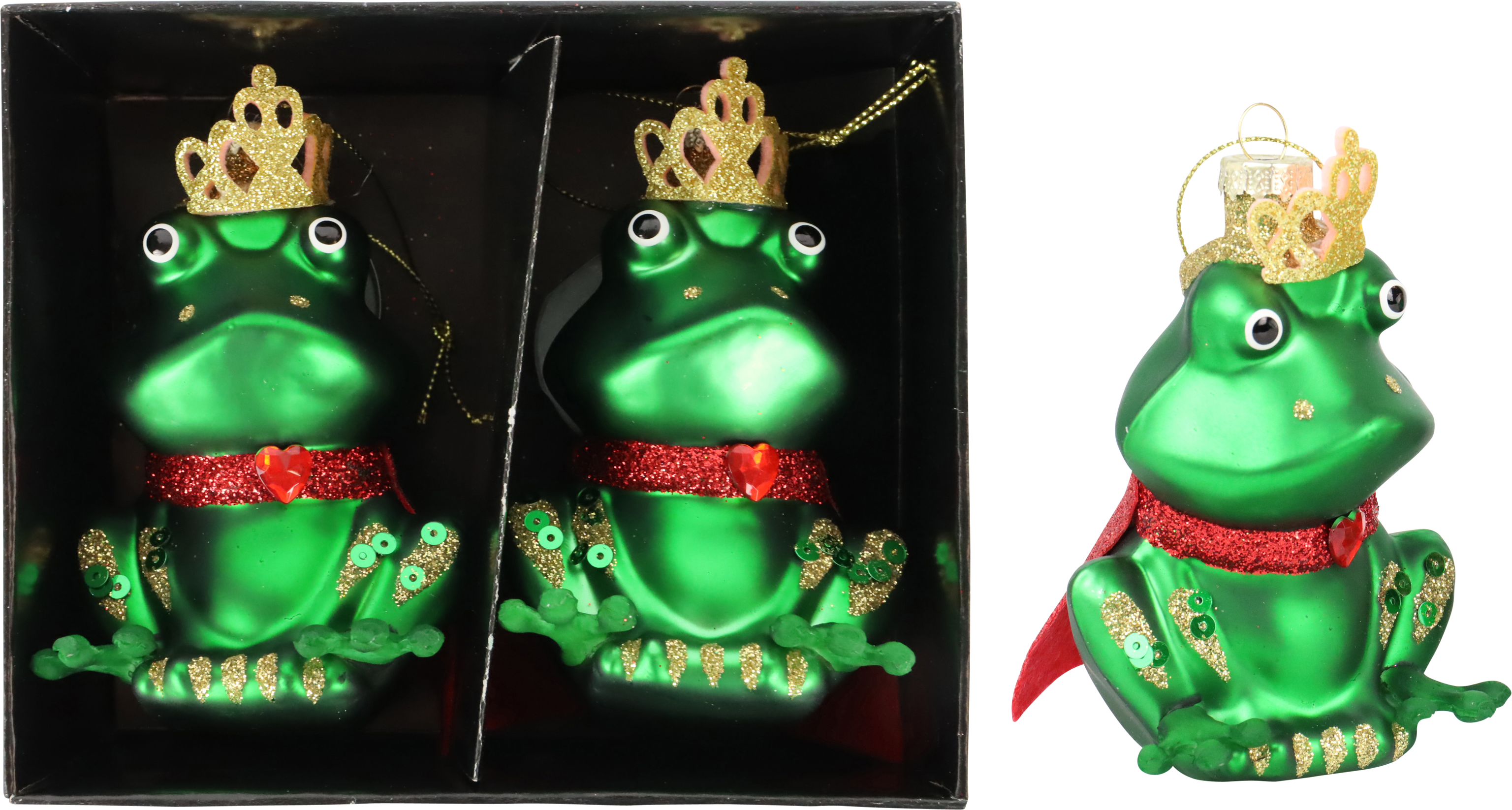 5576 GLASS JEWELRY  FROG KING  S/2