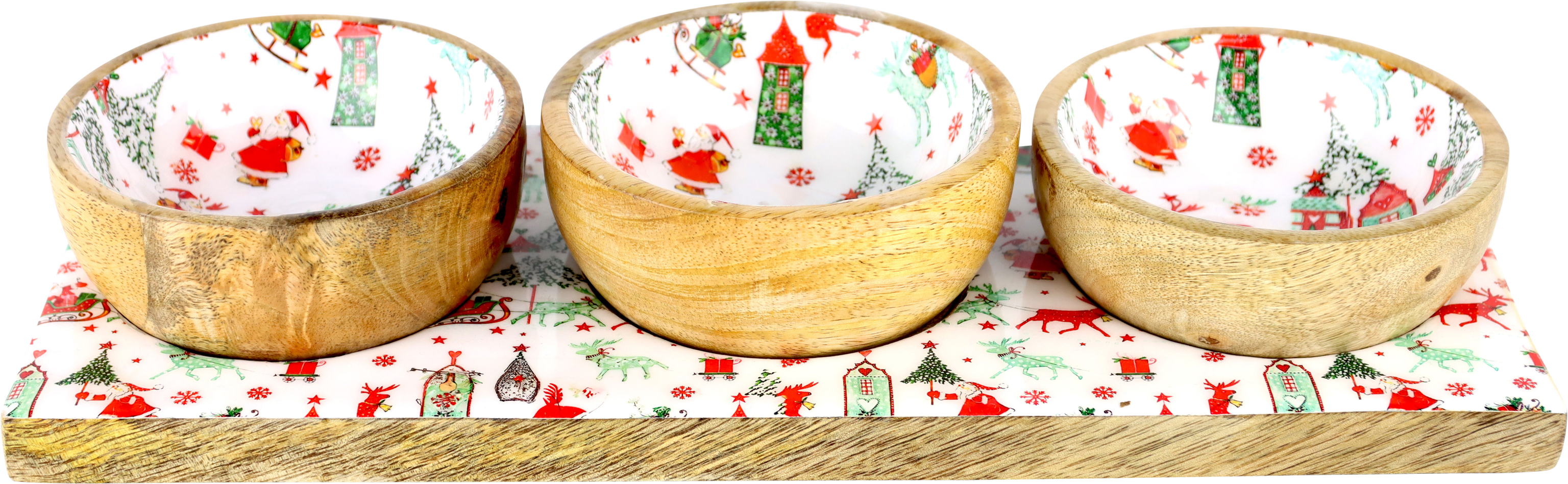 5701 BOWL ENSEMBLE HOLLY &amp; SNOW  S/4
