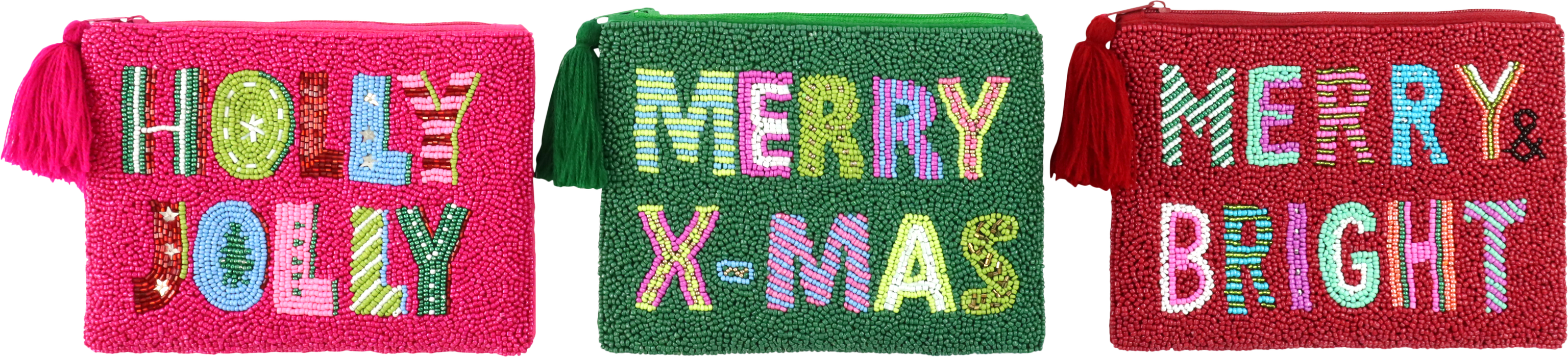 5863 BEADED BAGS HOLIDAY GLOW  S/3
