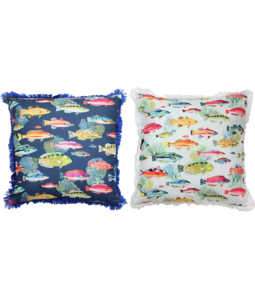 6857 CUSHIONCOVERS FANCY FISH  S/2
