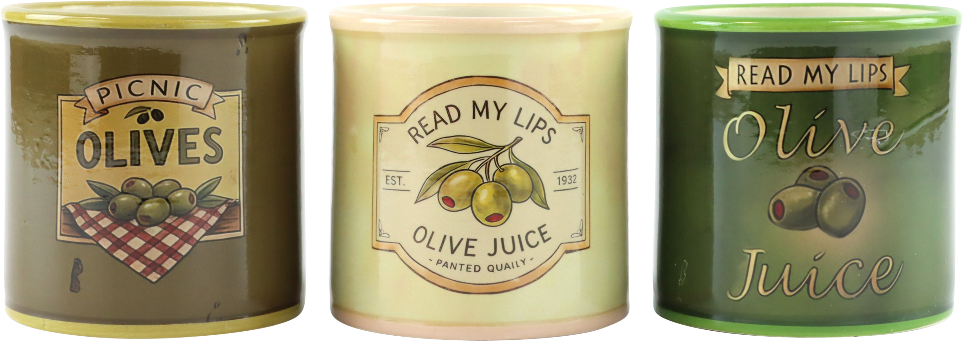 6916 POTS OLIVE GARDEN  S/3