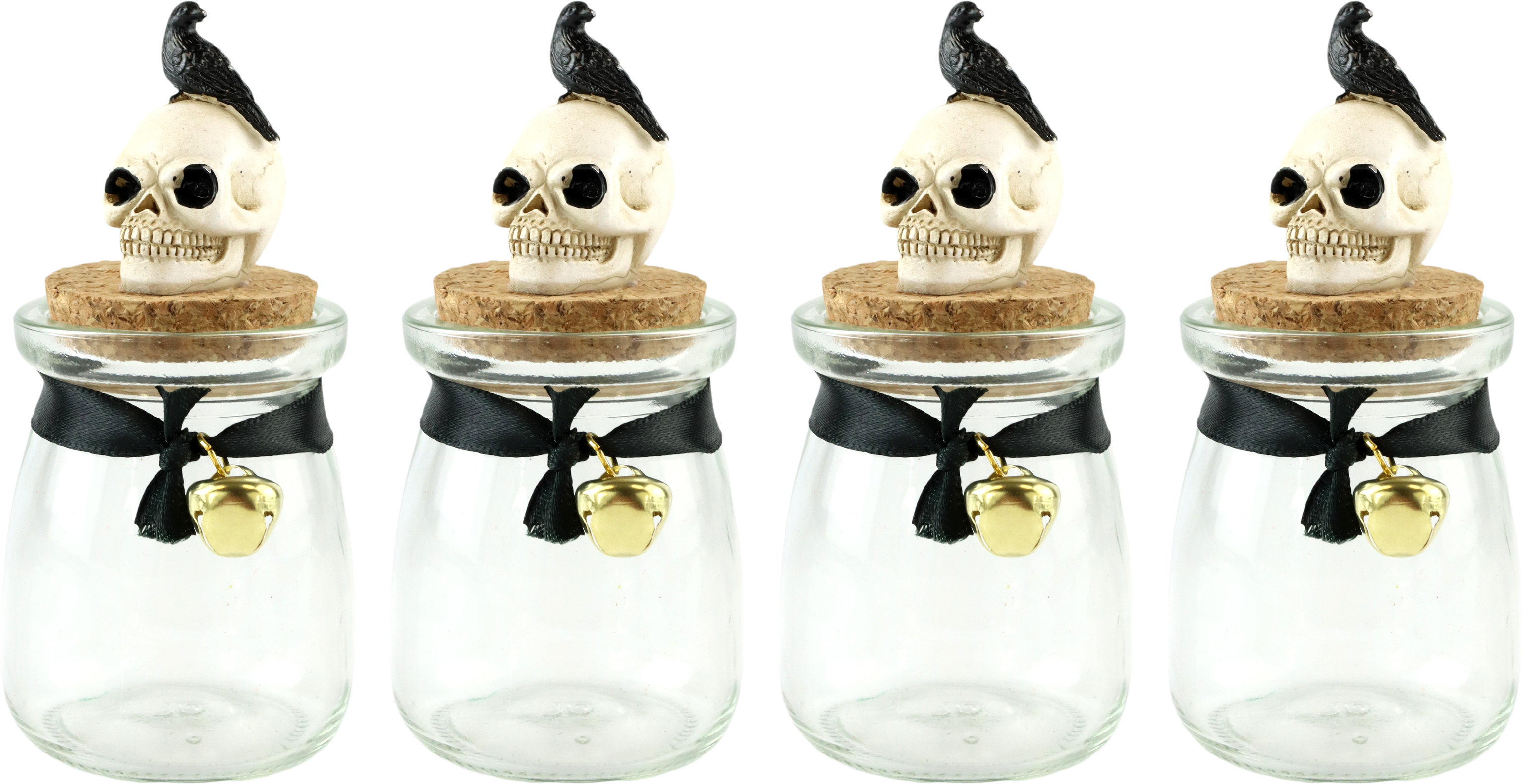 6952 BOÎTES EN VERRE SKULL  4P