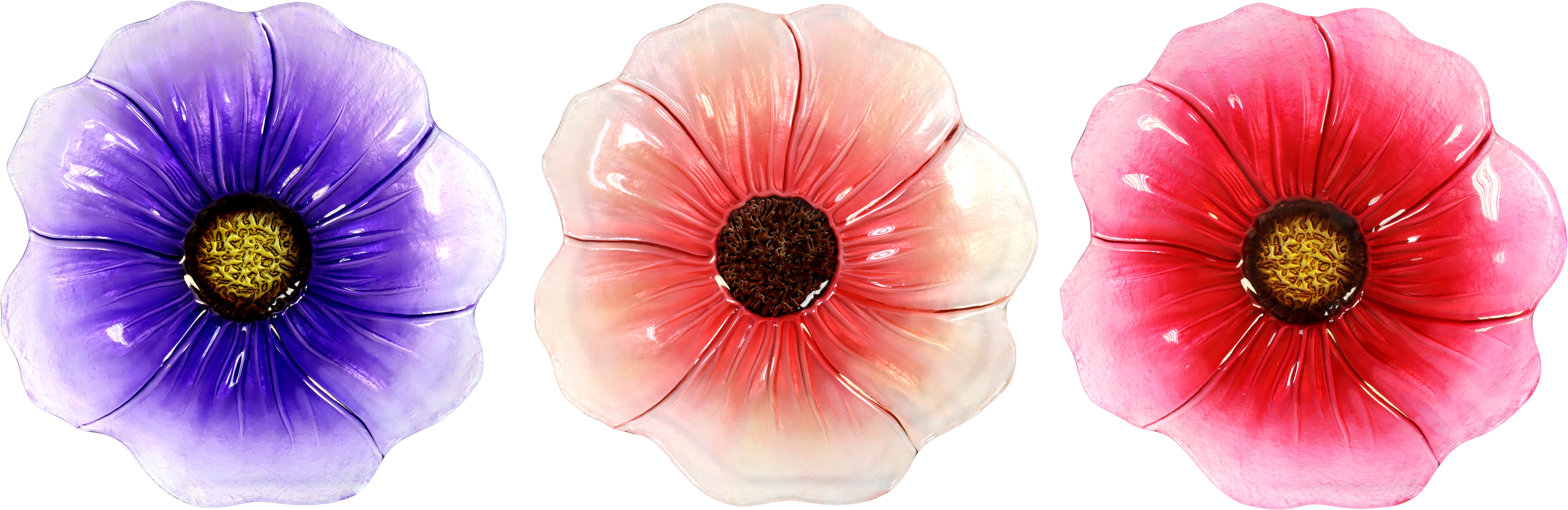7103 GLASSBOWLS BLOSSOM PARTY  S/3