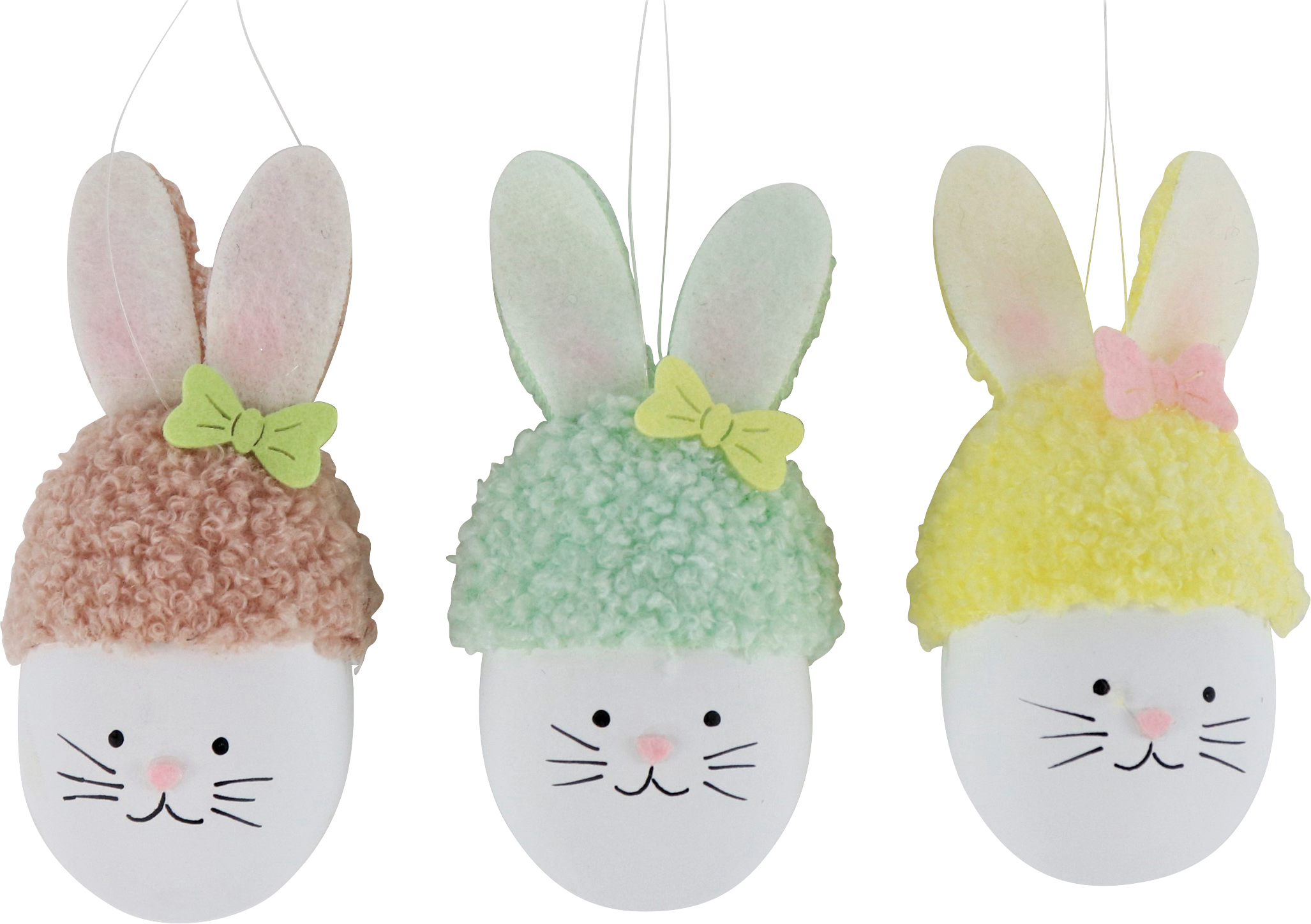7106 DECORATION EGGS JOLLY RABBITS  S/3