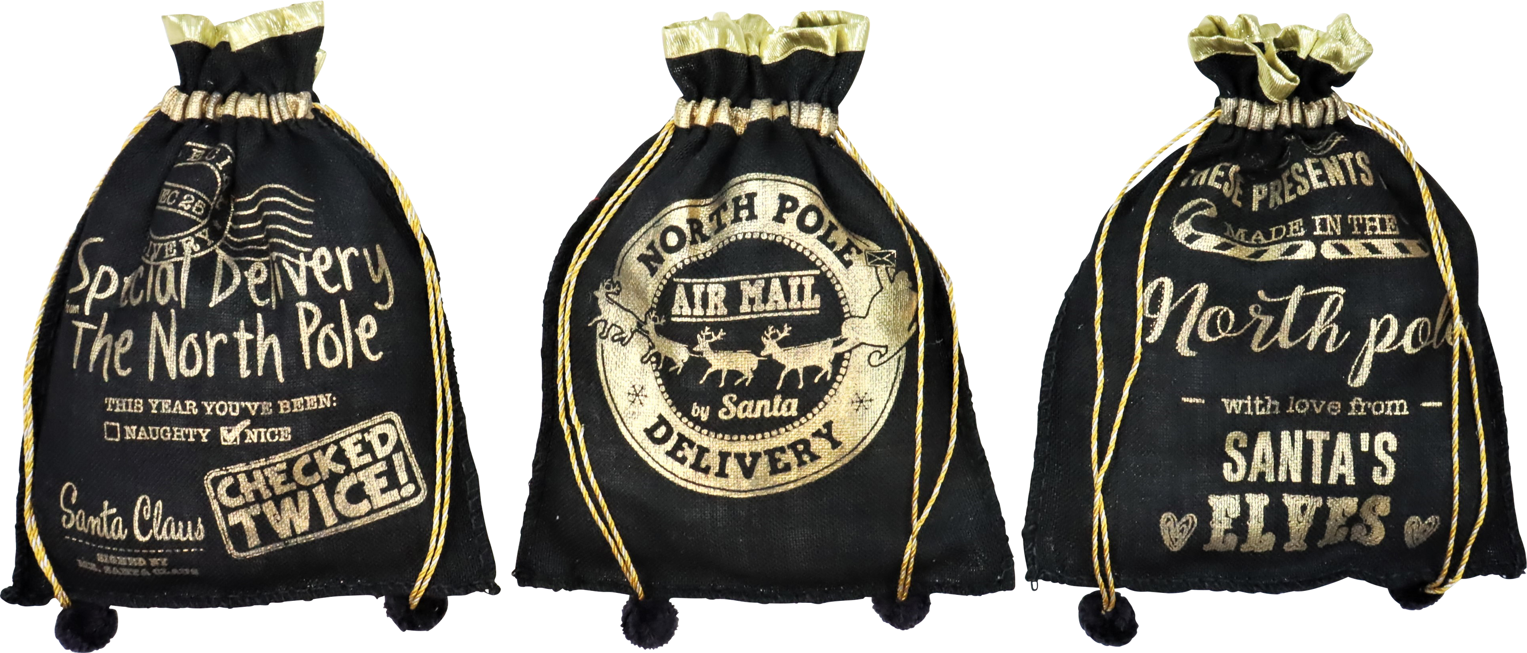 7382 WEIHNACHTSSÄCKE LUXURY XMAS  S/3