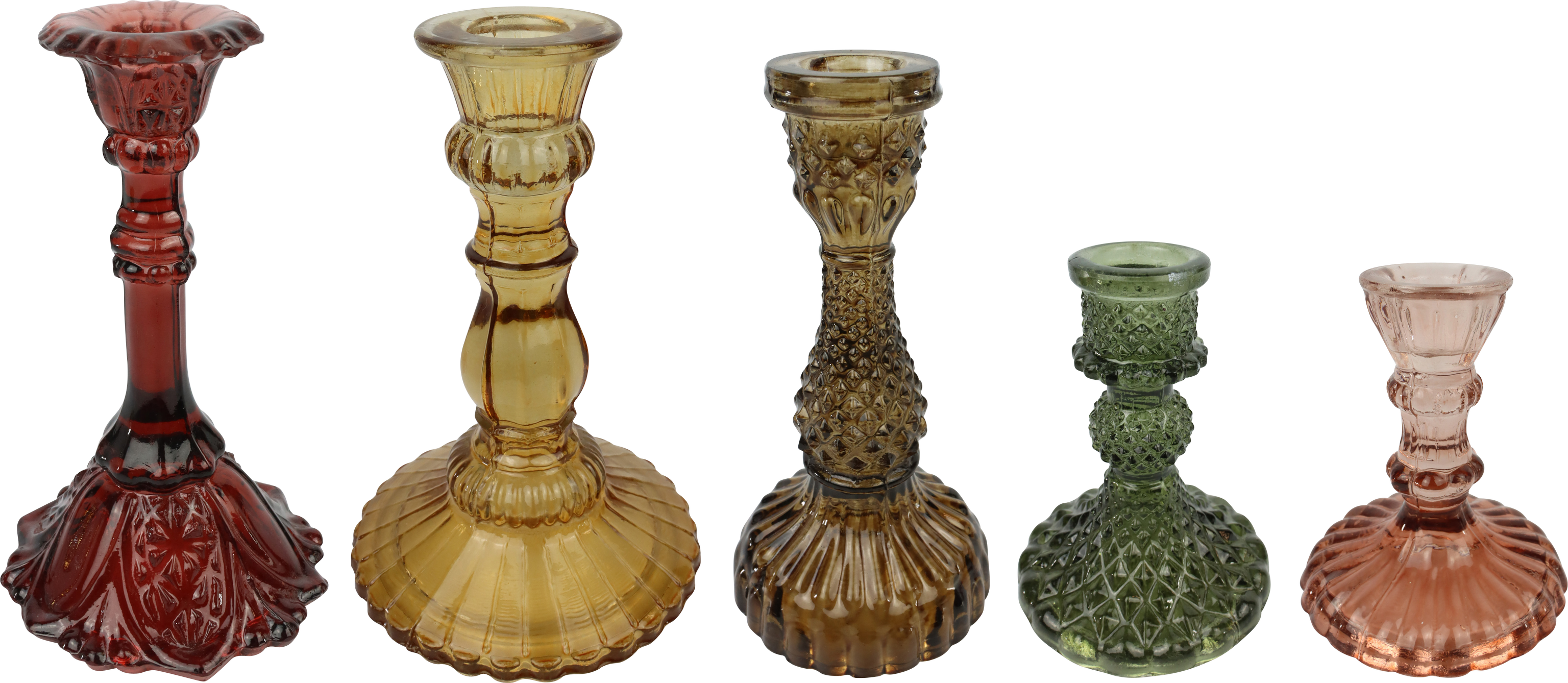 7532 CANDLE HOLDERS LUCE  S/5