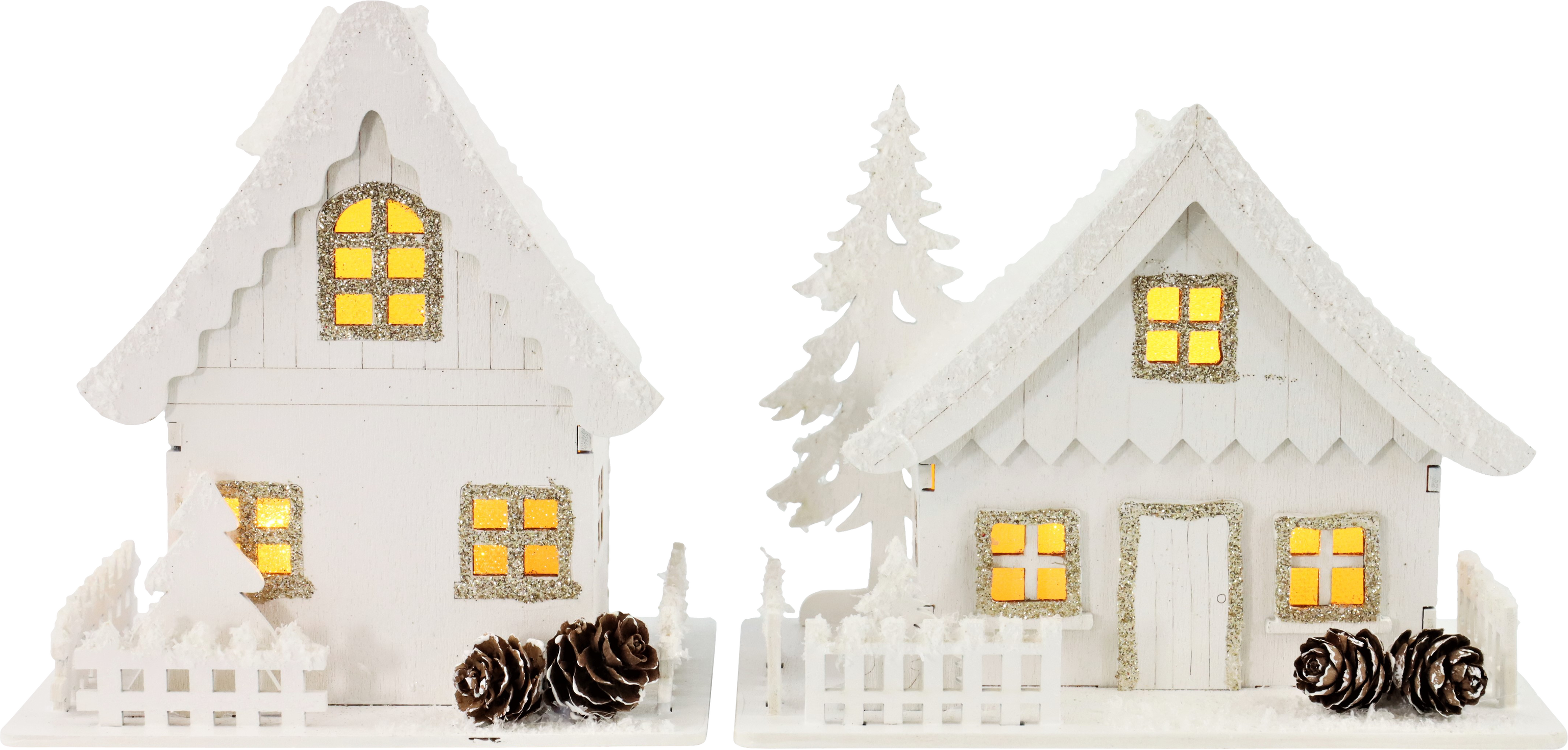7547 MAISONS LED  NOËL BLANC  2P