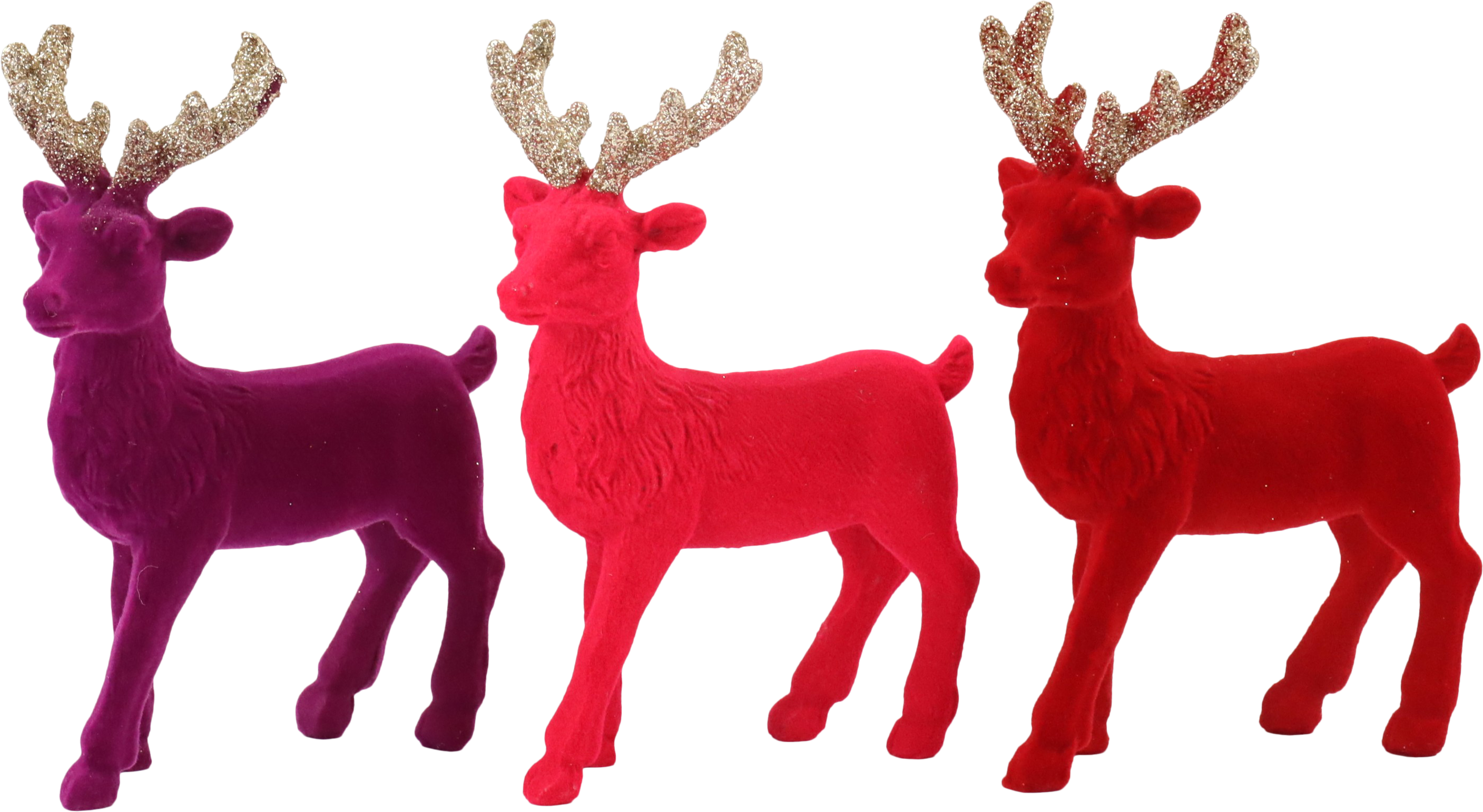 7613 REINDEERS VELVET WONDERS  S/3