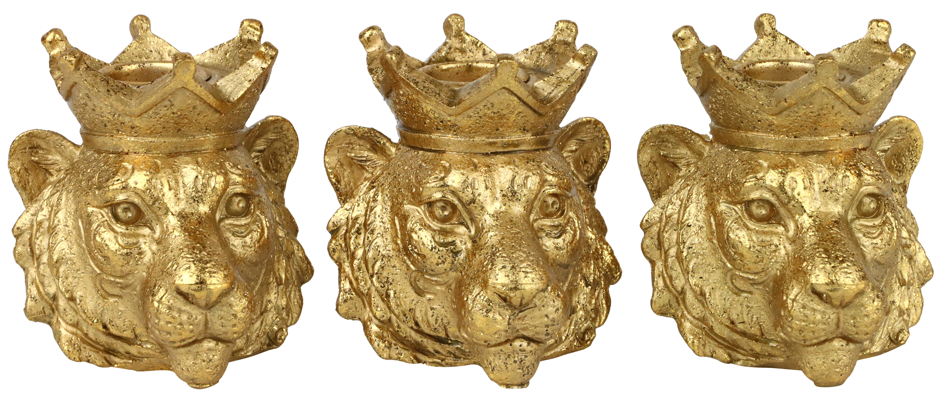 7642 CANDLEHOLDER LION  S/3