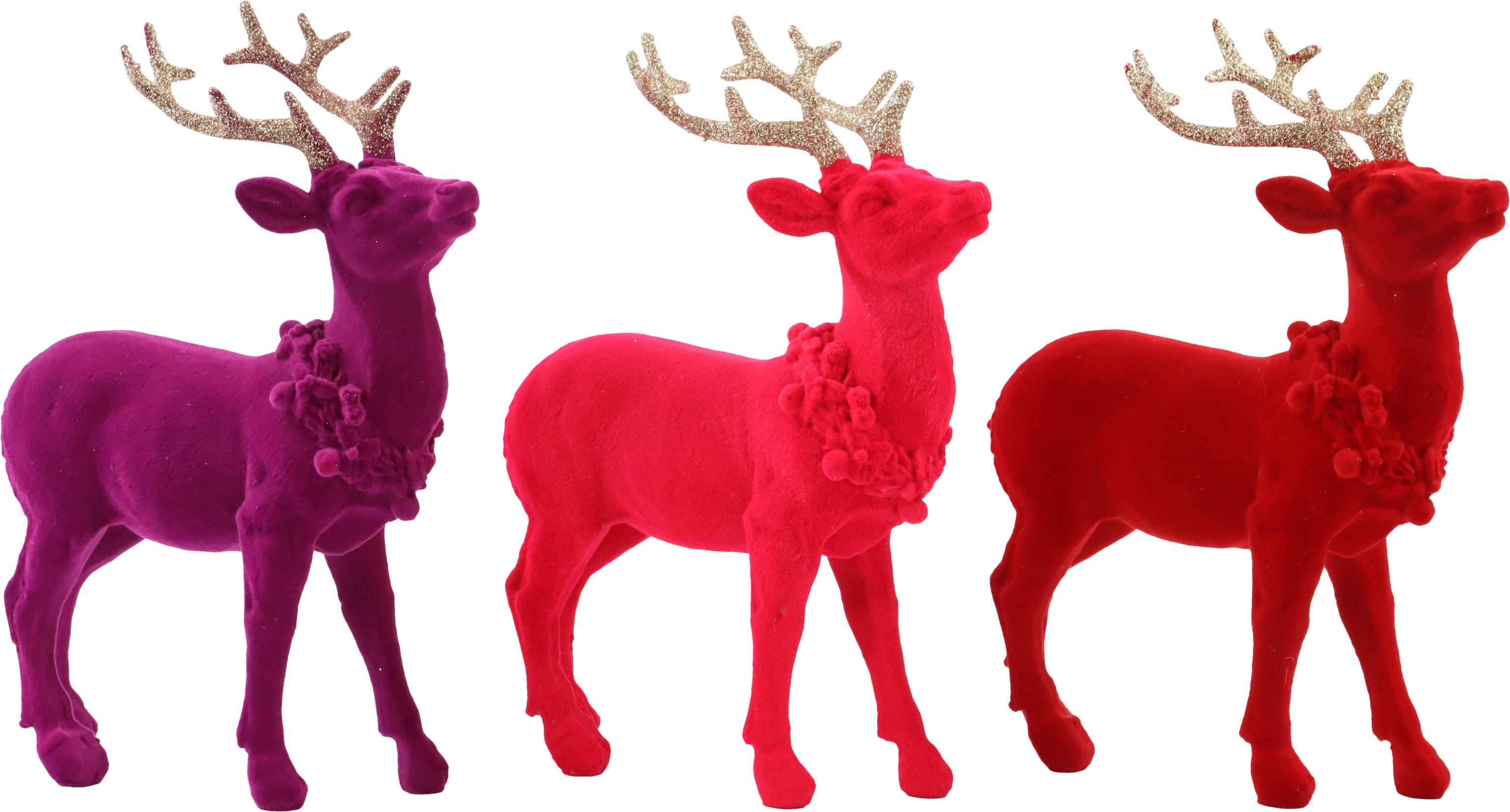 7648 REINDEERS VELVET WONDERS  S/3
