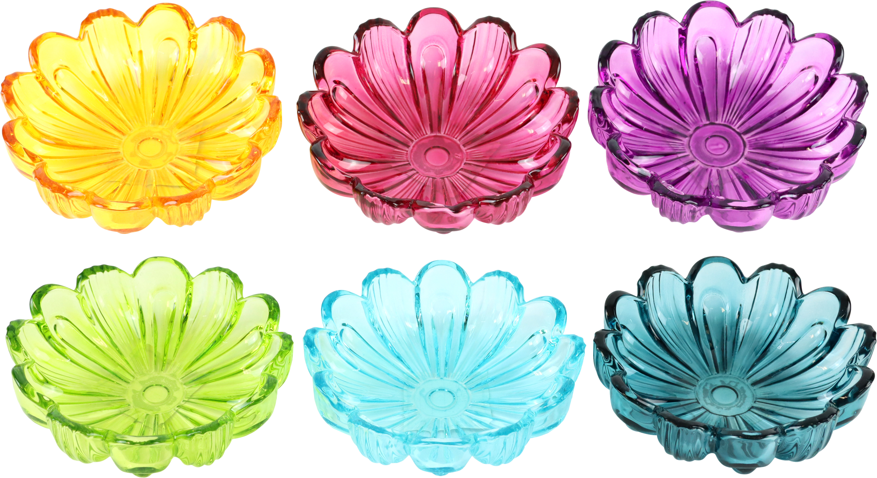 7942 BOWLS COLOR BLOSSOM  S/6