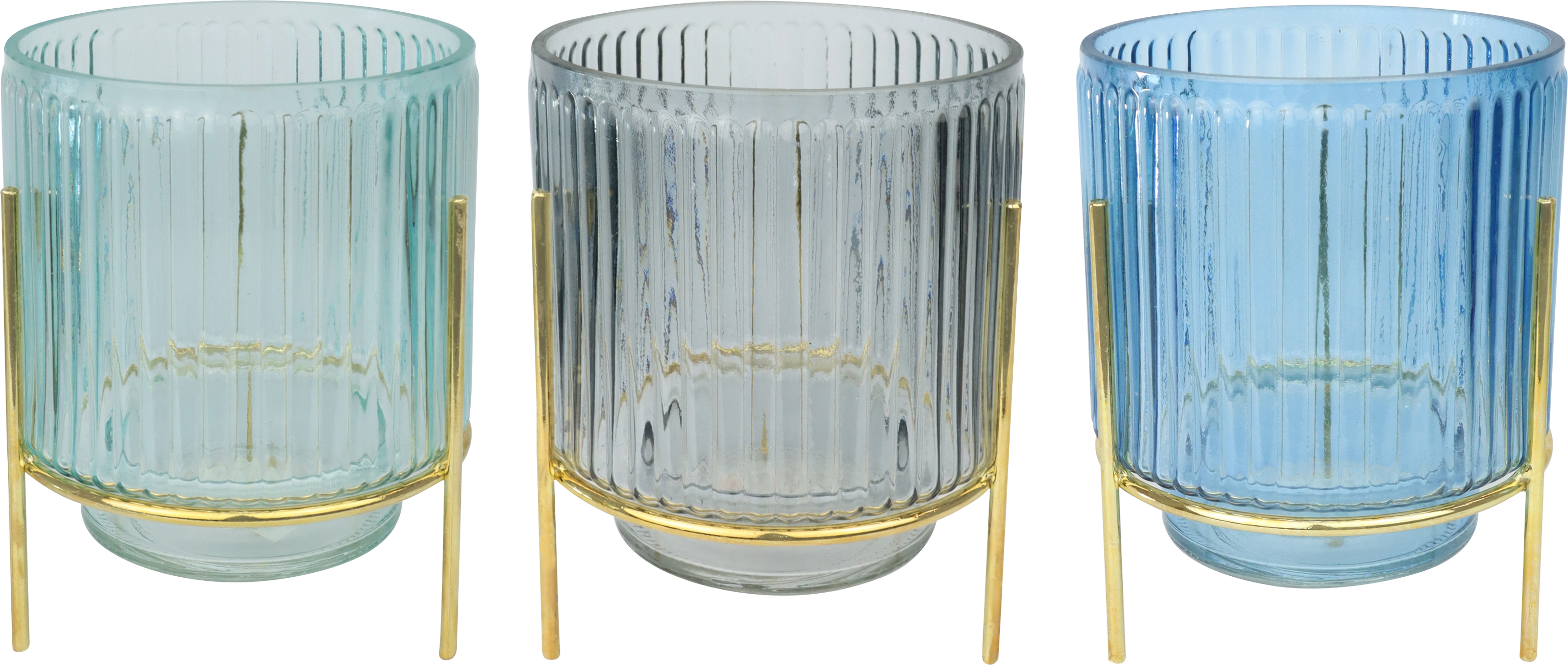 8107 FAROLES SOBRE SOPORTE  AQUA  S/3