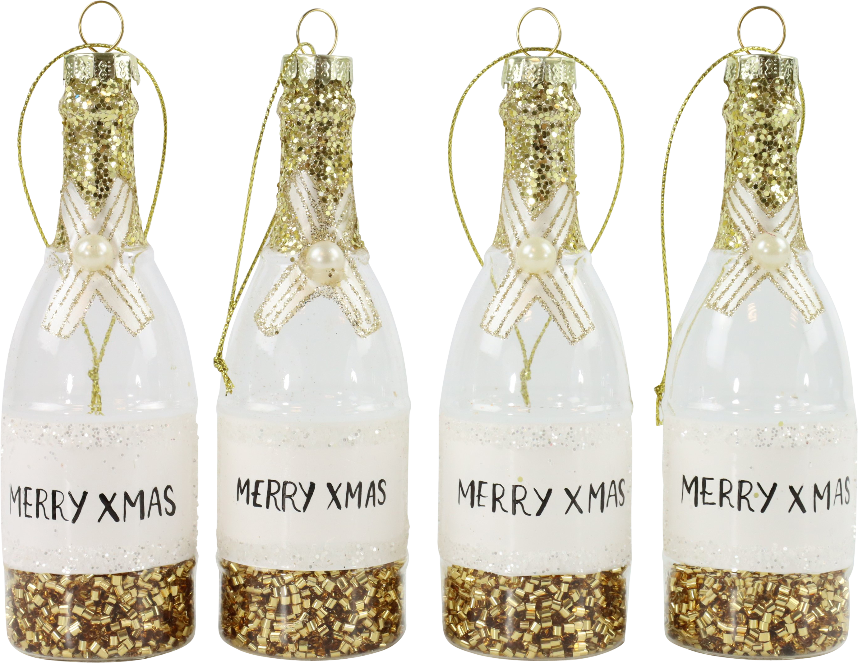 8576 GLASSCHMUCK X-MAS BOTTLES  S/4
