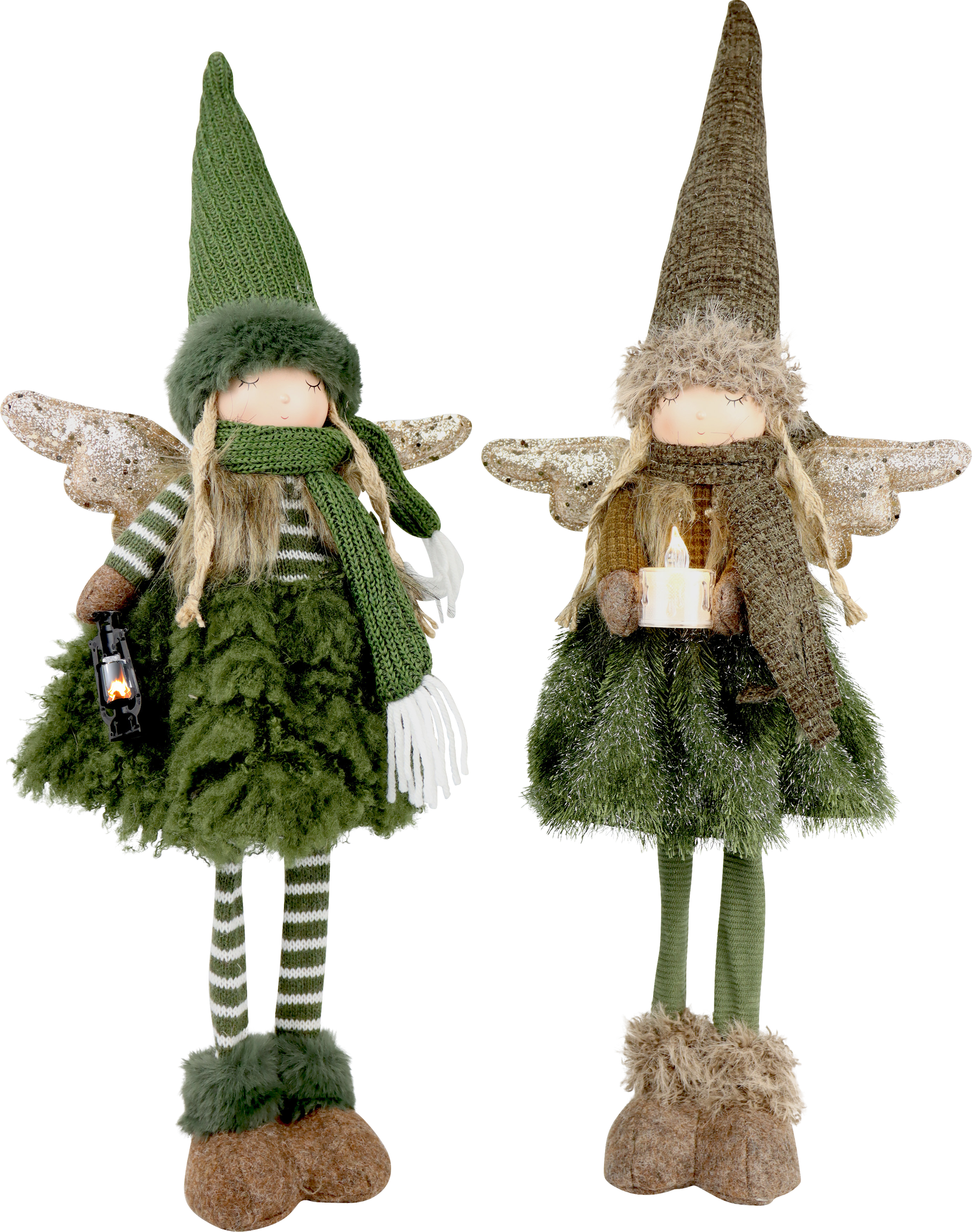 9080 LED-ANGEL RUSTIC GLOW  S/2