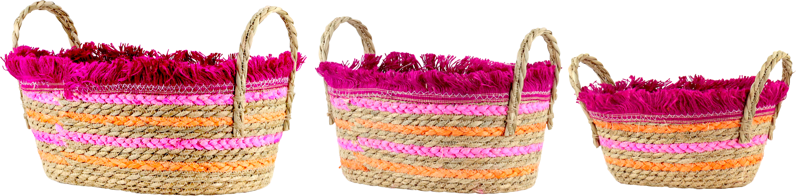 9122 OVALBASKETS ZAHARA STRIPES  S/3