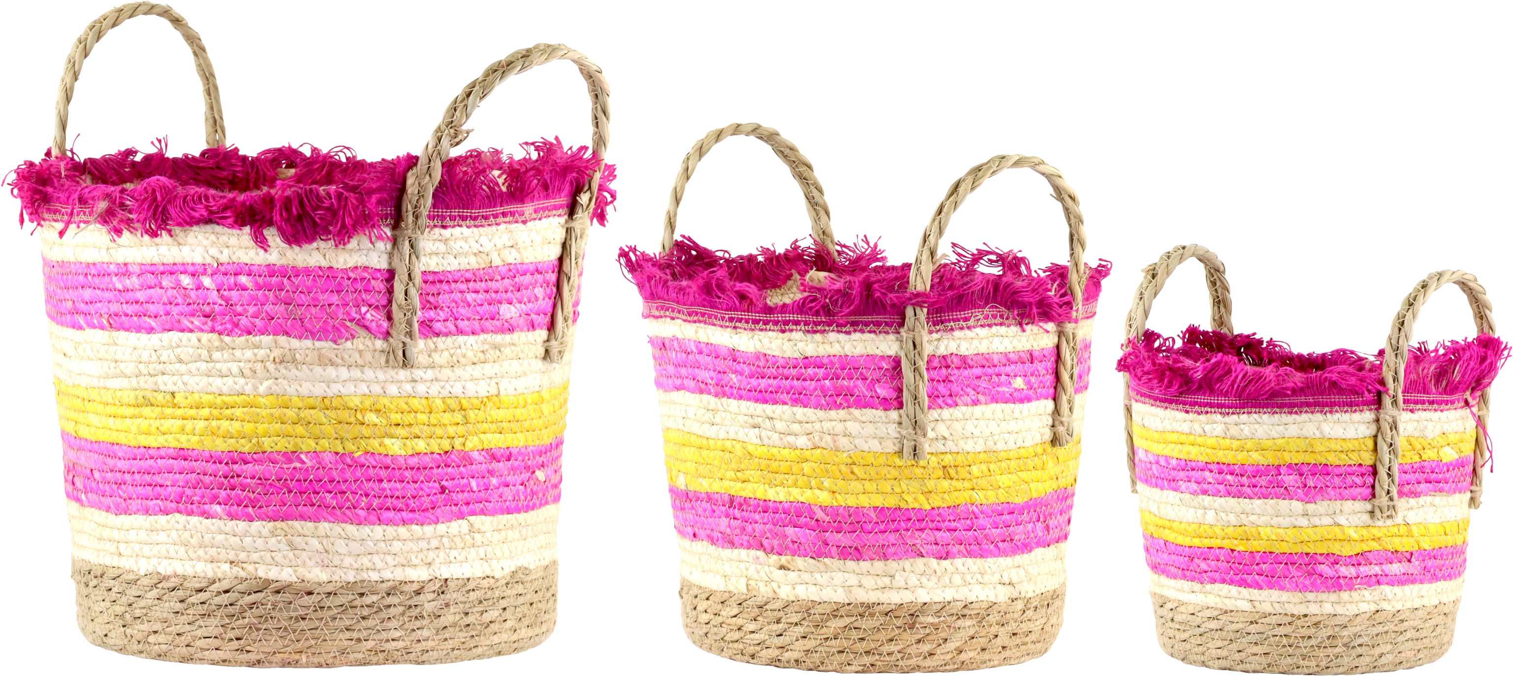 9125 ROUNDBASKETS ZAHARA STRIPES  S/3