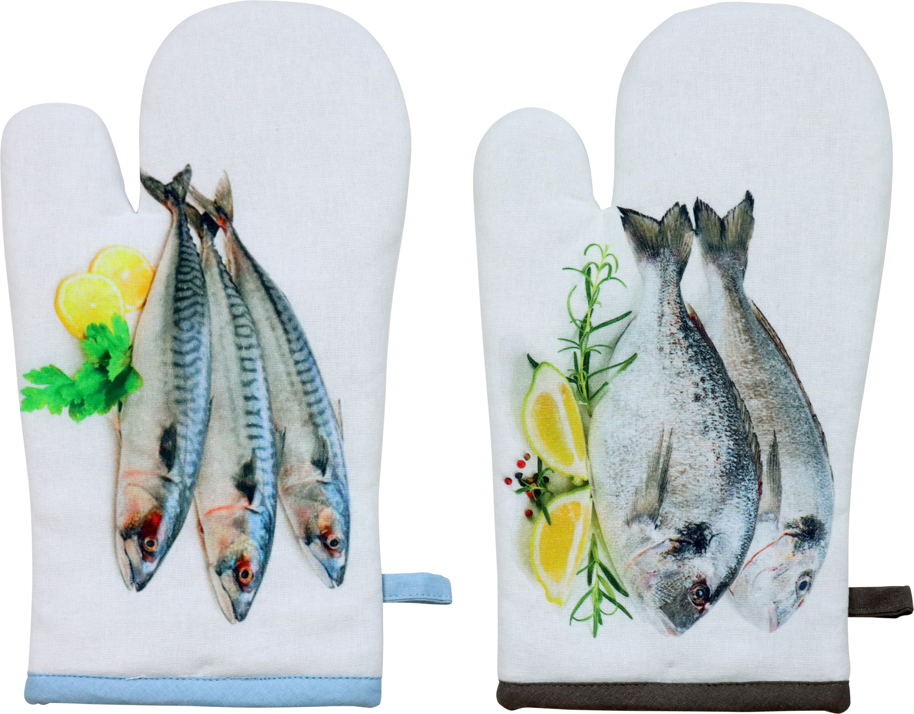 9716 OVEN MITTS FISH  S/2