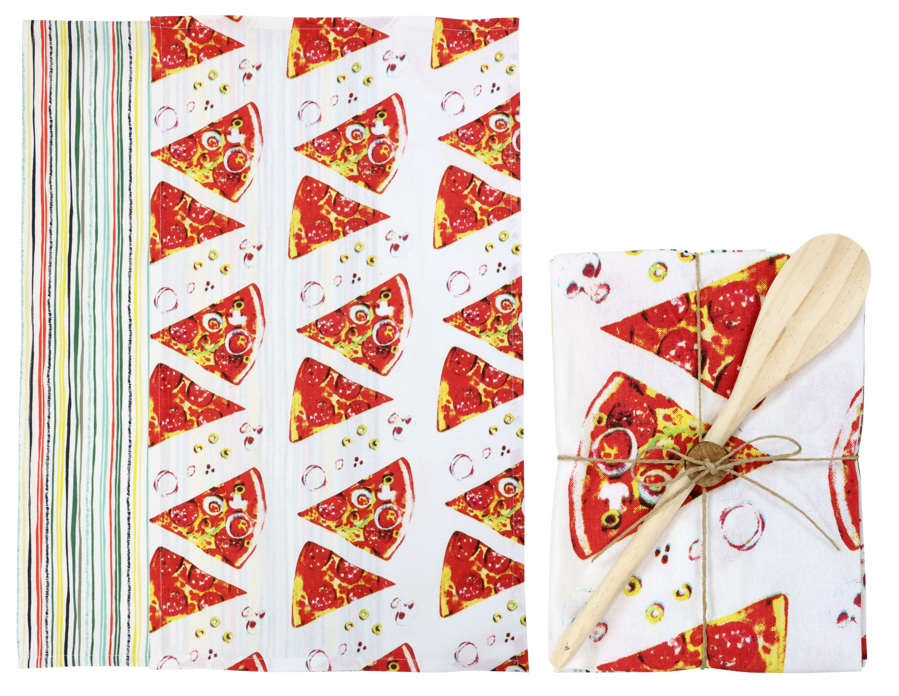 9778 KITCHENTOWEL-SET PIZZA  S/3